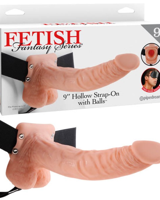 Fetish Fantasy Series 9 Inch Hollow Strap-on With Balls - Flesh