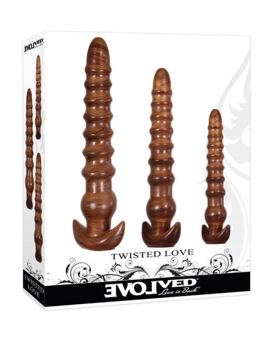 Evolved Twisted Love Gold Anal Plugs - Set of 3