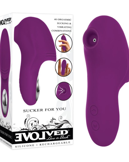 Evolved Sucker For You - Sucking & Vibrating Finger Stimulator - Purple