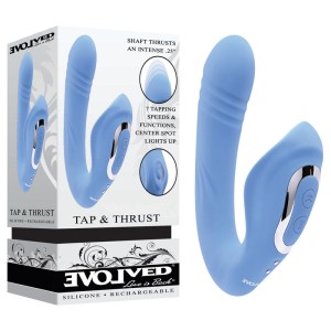 Evolved Tap & Thrust Dual Vibrator - Blue