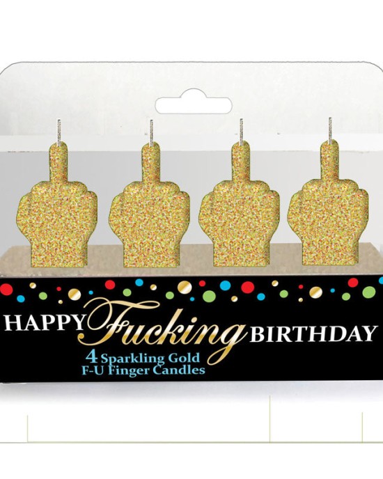 Happy Fucking Birthday FU Candle Set - 4 Pack