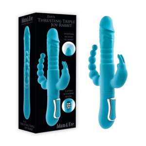 Adam & Eve Eves Thrusting Triple Joy Rabbit with Anal Tickler - Teal