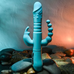 Adam & Eve Eves Thrusting Triple Joy Rabbit with Anal Tickler - Teal