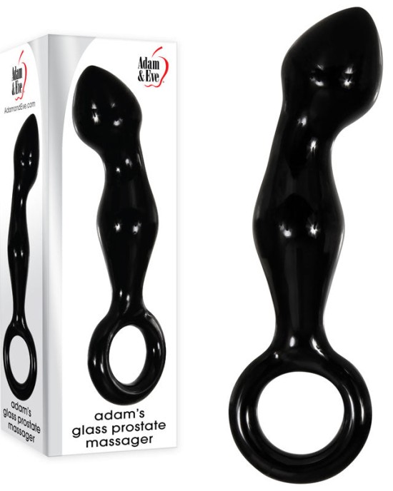 Adam & Eve Adams Glass Prostate Massager - Black