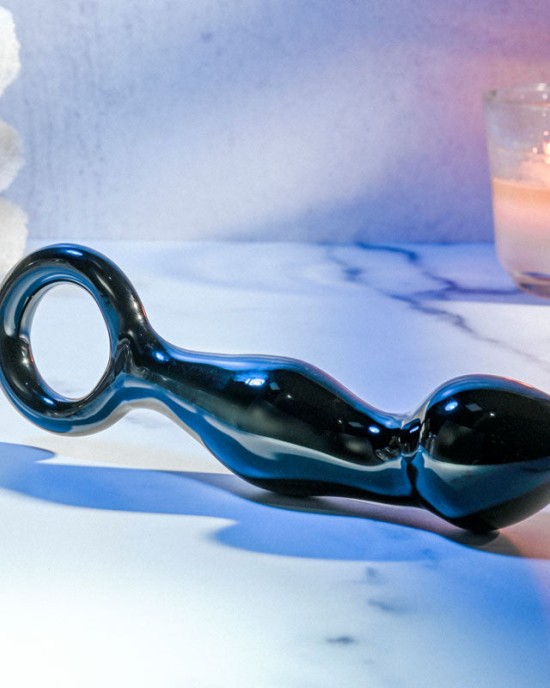 Adam & Eve Adams Glass Prostate Massager - Black