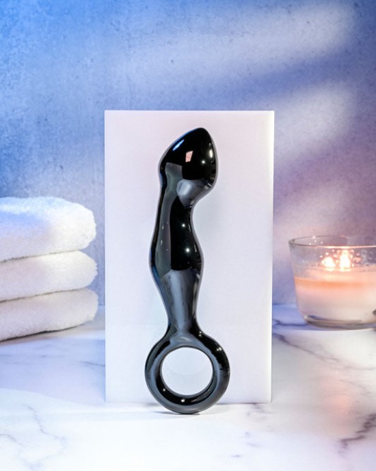 Adam & Eve Adams Glass Prostate Massager - Black