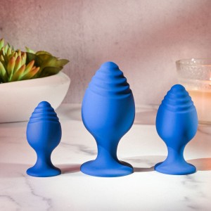 Evolved Get Your Groove On - Blue Butt Plugs - Set of 3 Sizes