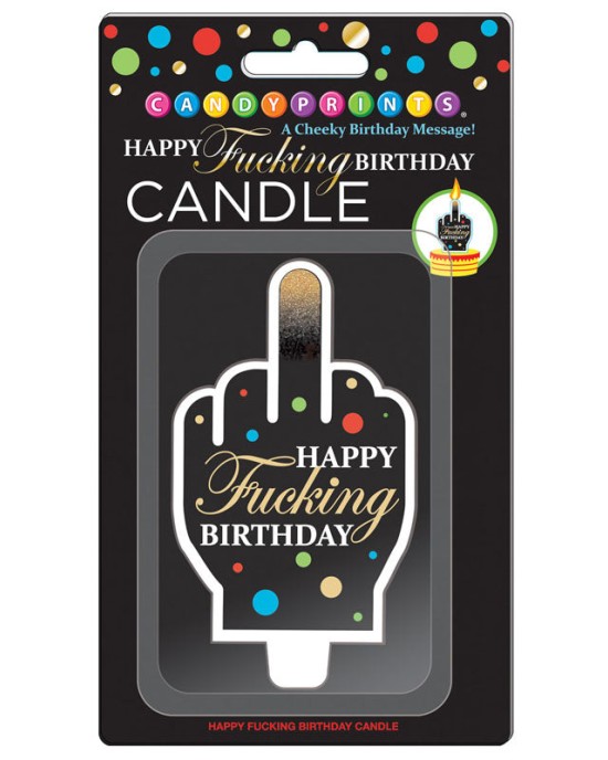 Happy Fuckng Birthday FU Finger Candle