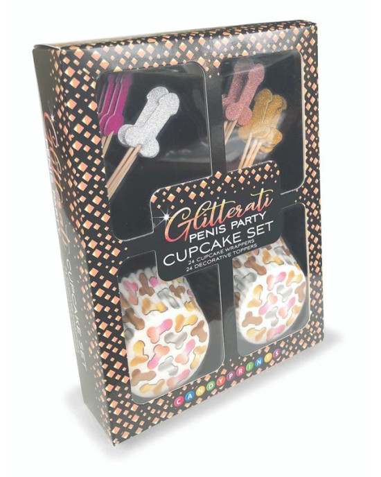 Glitterati - Penis Party Cupcake Set - 24 Pack