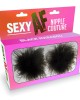 Sexy AF - Nipple Couture Black Marabou - Reusable Nipple Pasties