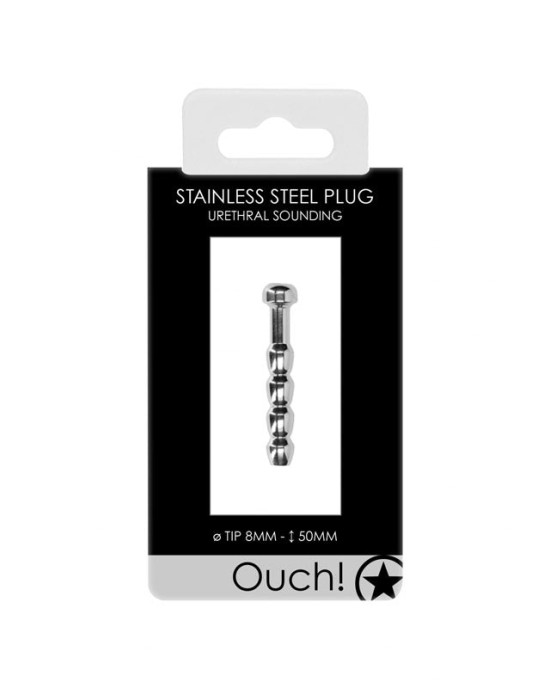 OUCH! Urethral Sounding - 8mm Metal Plug