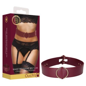 OUCH! Halo - Waist Belt S/M - Burgundy Restraint