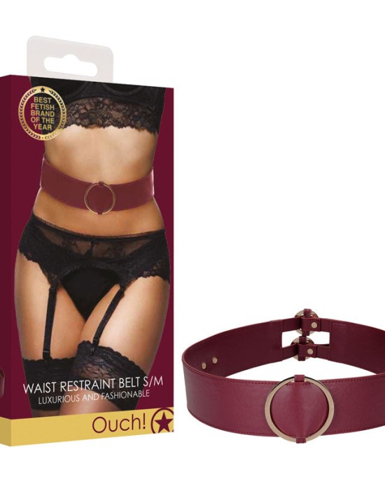 OUCH! Halo - Waist Belt S/M - Burgundy Restraint