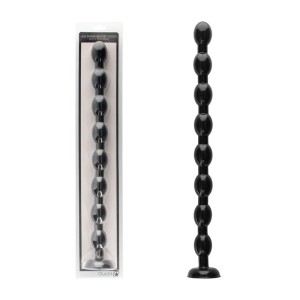 Ouch! Ass Snake Beaded 19 Inch Black Dildo