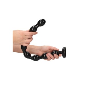 Ouch! Ass Snake Beaded 19 Inch Black Dildo