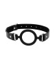 OUCH! Black & White Silicone Ring Gag - Black