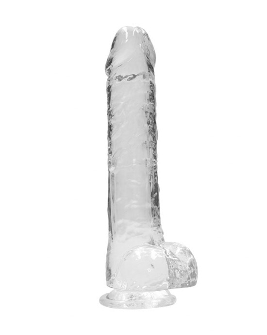 RealRock Realistic 10 Inch Dildo with Balls - Clear