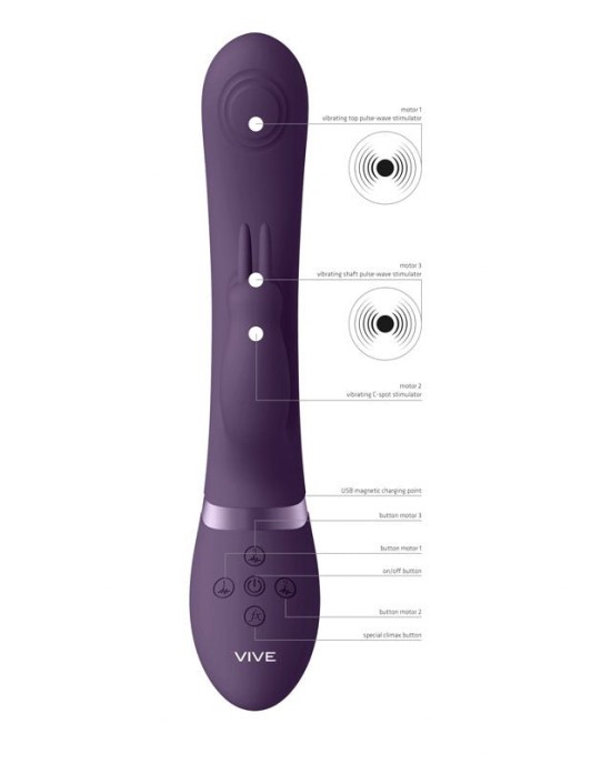 Vive May Dual Pulse Wave Rabbit Vibrator - Purple