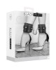 OUCH! Black & White Plush Bonded Leather Ankle Cuffs