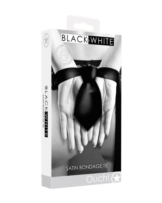 OUCH! Black & White Satin Bondage Tie