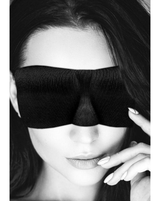 OUCH! Black & White Satin Curvy Eye Mask