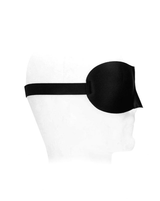 OUCH! Black & White Satin Curvy Eye Mask