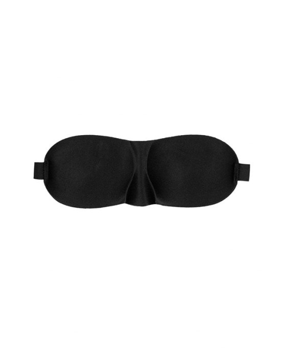 OUCH! Black & White Satin Curvy Eye Mask