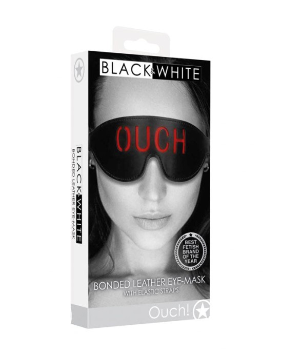 OUCH! Black & White Bonded Leather Eye-Mask ''Ouch''