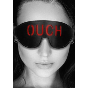 OUCH! Black & White Bonded Leather Eye-Mask ''Ouch''