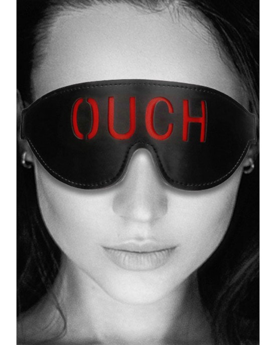 OUCH! Black & White Bonded Leather Eye-Mask ''Ouch''