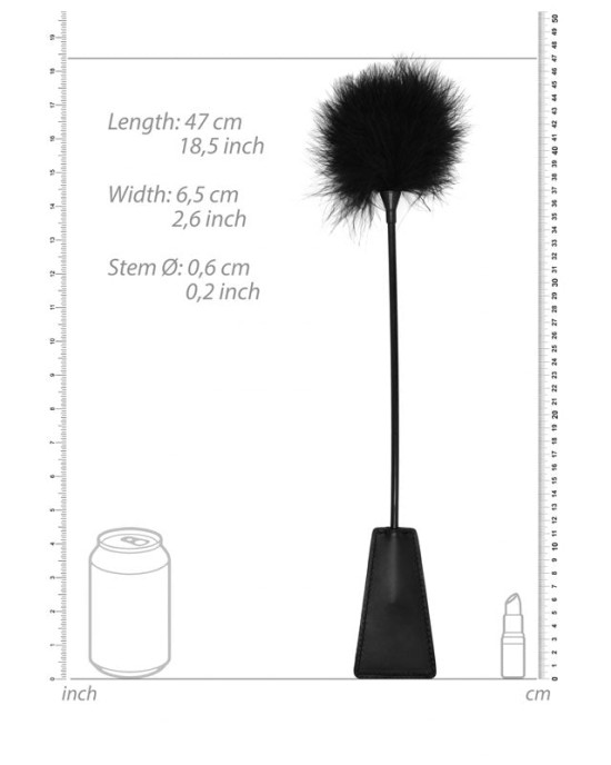 OUCH! Black & White Crop with Feather Tickler - Black