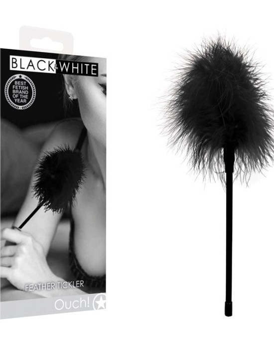 OUCH! Black & White Feather Tickler - Black