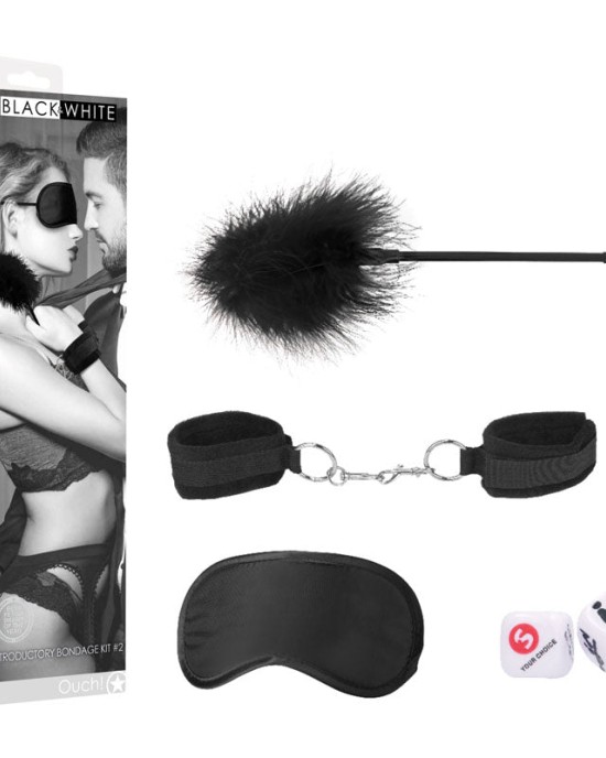 Ouch! Black & White Introductory Bondage Kit #2 - 4 Piece Set