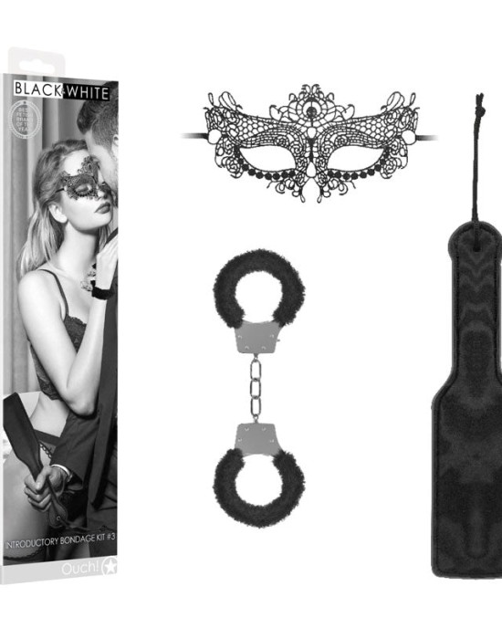 Ouch! Black & White Introductory Bondage Kit #3 - 3 Piece Set