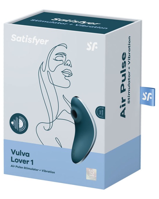 Satisfyer Vulva Lover 1 Air Pulse Clitoral Stimulator with Vibration - Blue