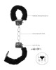 OUCH! Black & White Beginner's Furry Hand Cuffs - Black