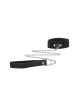 OUCH! Black & White Velcro Collar with Leash and Hand Cuffs - Black