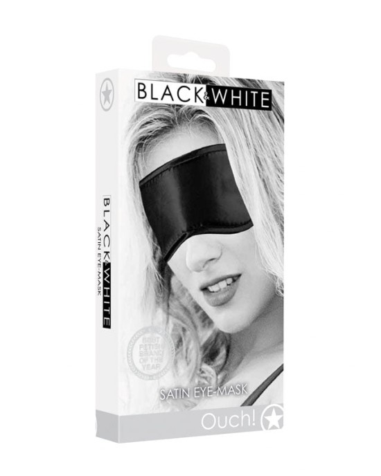 OUCH! Black & White Satin Eye-Mask - Black