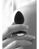 OUCH! Black & White 7.3cm Butt Plug with Removable Jewel - Black