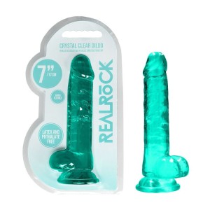 RealRock 7 Inch Realistic Dildo With Balls - Turquoise