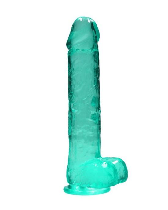 RealRock Realistic 10 Inch Dildo with Balls - Turquoise