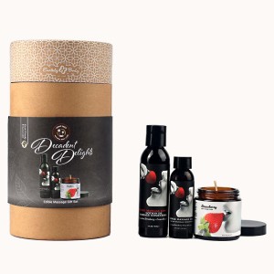 Earthly Body Decadent Delights - Strawberry Flavoured Edible Massage Gift Box