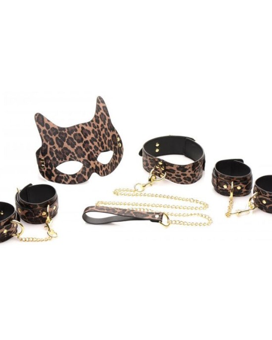 Master Series Wild Leopard 7 Piece Bondage Set