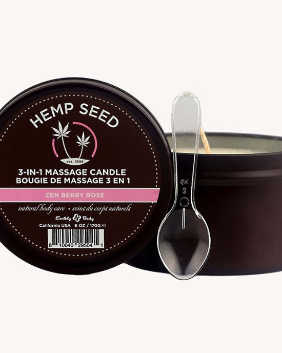 Hemp Seed 3-In-1 Massage Candle - Zen Berry Rose - 170g