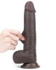 Sliding Skin Dual Layer 9 Inch Brown Dong with Flexible Skin