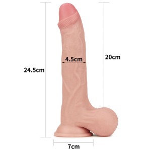 Sliding Skin Dual Layer 9.5 Inch Dong with Flexible Skin - Flesh