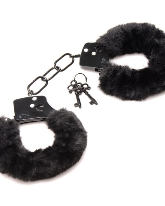 Master Series Cuffed in Fur Black Handcuffs