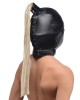 Strict Blonde Ponytail Bondage Hood - Black