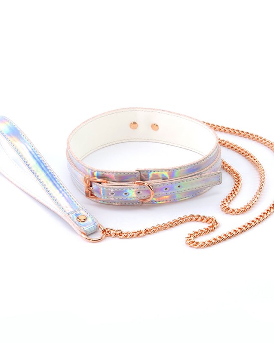 Cosmo Bondage Collar & Leash - Holographic