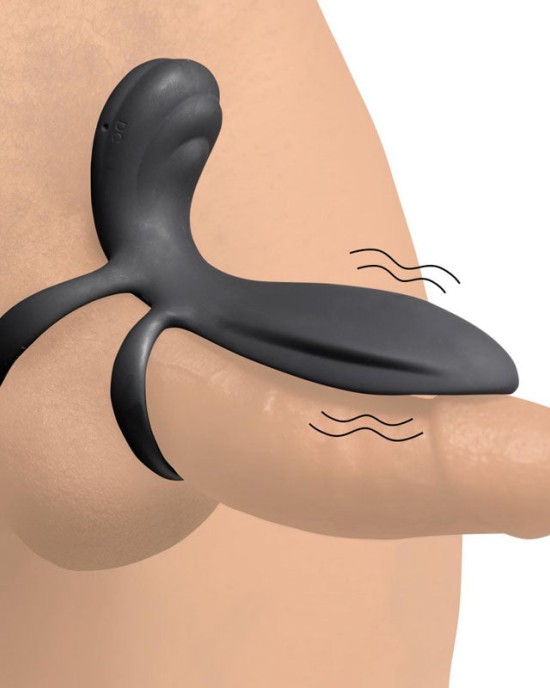 Trinity Vibrating Girth Enhancer Penis Sleeve with Remote - Black